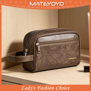 MATEYOYO Cosmetic Bag PU Bag Large Capacity Bag Makeup Pouch Handbag Organizer Large Capacity Cosmetic Bag Wash Bag Pocketed Separation For Makeup Skincare Product