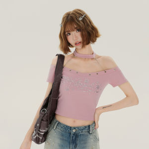 Áo Thun Nữ Cổ Treo Một Bên Vai Tay Ngắn Dáng Ôm Mùa Hè Phong Cách Mới Chất Liệu Cotton Tagkita Thương Hiệu Thời Trang Nữ