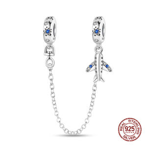 Dây Chuyền An Toàn Bạc 925 Sterling Hình Sao Và Mặt Trăng Dành Cho Trang Sức Tự Làm - Phù Hợp Với Vòng Tay Dây Chuyền Hạt Charm Quà Tặng Mặt Trời Mặt Trăng & Sao Cổ Điển
