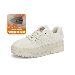 Dickies Womens Thick Bottom Fleece Lined Winter Boots Cotton Shoes Heightening Fur Casual round Toe Rubber Outsole Boots