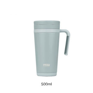 TYESO | TYESO 500ml Business Insulated Mug Double Wall Tapered Vacuum Flasks with Tea Fiter&Handle Office Desktop Thermal Coffee Cups