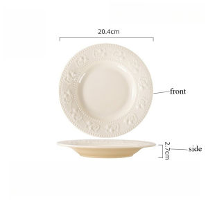 Relief Strawberry Dishes Simple Tableware High-temperature Underglaze Colored Ceramic Bowls Household Noodle Bowls