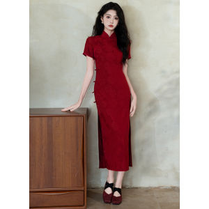 New Chinese Style Red Qipao Dress