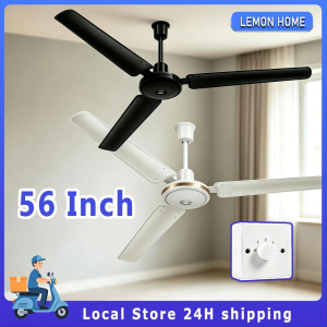56 inch Ceiling Fan Electric Fan with 3 Blades 3 Speed Durable High Quality Energy Saving for Warehouse Kitchen Factory Home Office