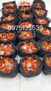 100 túi muối lộc đóng sẵn muối gạo diêm - Túi muối lộc tết may mắn