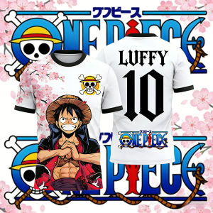 Bandai | 2026 Summer One Piece Retro 3D Print T-Shirt Luffy Cherry Blossom Skull Logo Quick Dry Sport Tee for Anime Fans Adults Kids