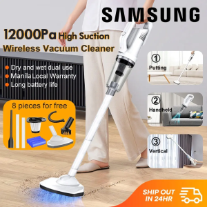 Samsung Wireless Vacuum Cleaner For House 6 in 1 Portable Handheld Vacuumcleaner 12000Pa Strong Suction With HEPA Three-layer Filtration Mini Small Vaccume Cleaner For Bed and Sofa Car Vacuum Cleaner Wet and Dry Vaccuum Cleaner