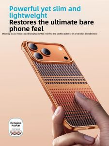 HANNUO | Ultra Thin Half Case Drop Protection Magnetic Kevlar iPhone Case