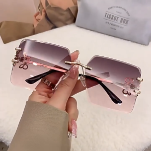 Frameless Women’s Sunglasses – Oversized Lens Design Anti-UV Protection Lightweight & Versatile for Daily Fashion or Outdoor Activities