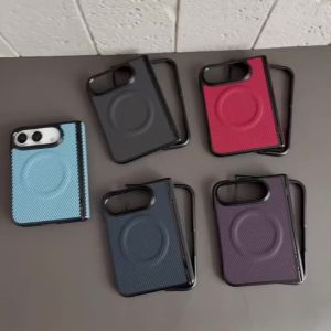 Ốp Lưng Sợi Carbon Magsafe Cho iPhone 18 Fold 18DUO Bảo Vệ Bản Lề Chống Sốc Vỏ Từ Tính Mỏng Phía Trước Và Phía Sau