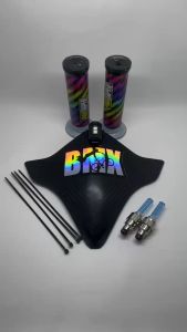 Paket Komplit Visor Sepeda BMX + Stiker Hologram BMX + Lampu Tempel + Lampu Tutup Pentil Nyal + Handgrip Pelangi