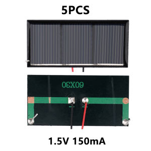 occkic | 2V 3V 5V 60mA 150mA Solar Panel Polycrystalline 5Pcs/bag Set Mini Sunpower Solar System DIY for Out Light Battery Phone Charge