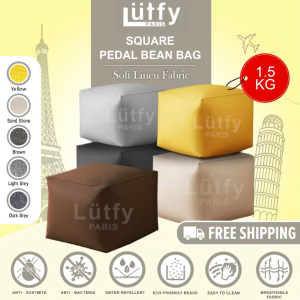 [Ready Stock] Square Bean Bag Stool with 1.5 kg (+/-) FILLING BEAN! Durable Water Repellent Breathable Fabric