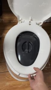 Portable Toilet with Inner Bucket Detachable Plastic Toilet for Adult Elderly Patient Mobile Toilet