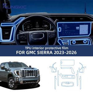 Car Interior TPU Protector Anti-scratch Film For GMC Sierra 2023-2026 Auto Protective Transparent Anti-tear Stickers Accessories