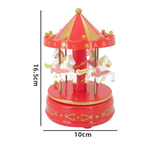 Hộp Nhạc Trang Trí Hình Ngựa Gỗ - Quà Sinh Nhật Bé Yêu 4 Ngựa Đồ Chơi Để Bàn Thủ Công Trang Trí