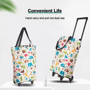 Specool® Shopping Trolley Supermarket Shopping Cart with Wheels Shopping Tote Bag