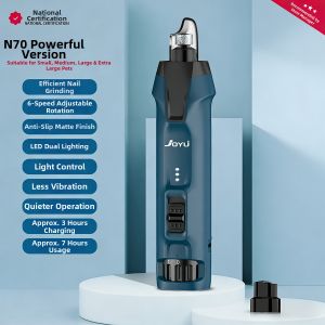 joyu | Dust-Proof Six-Speed Dual-Light Pet Nail Grinder Long-Lasting Battery