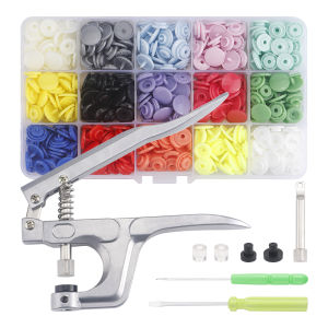 150set T5 Resin Snap Poppers Clip Plastic Clothing Button Pressure Nail Fastener With Storage Box DIY Sewing Tool Accessories