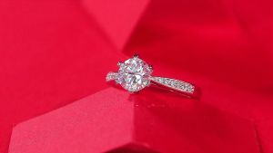 GRA Gentle Sprouting Ring Sterling Silver s925 Diamond Ring True Love Ring - Perfect for Birthdays Valentines Day Celebrations and Anniversaries