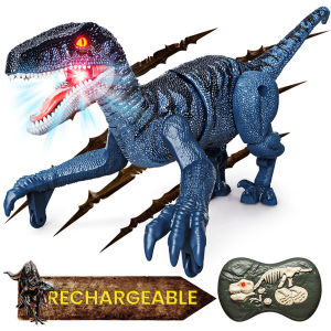 Sinovan Remote Control Dinosaur Toys for Kids 2.4GHz Robot Walking Dinosaur Toys Simulation Velociraptor Gifts for Boys 3-5