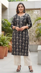 DEBAYU Nayo Plus Size Cotton Straight Kurti Size 3XL to 7XL Floral Printed Top Only Malaysia