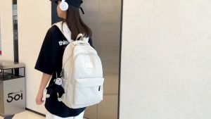 New Fashion Original Niche Simple Junior High School Student School Bag  New Fashion Contrast Large Capacity Computer Backpack