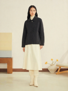 French Style Wool Blended Short Pea Coat