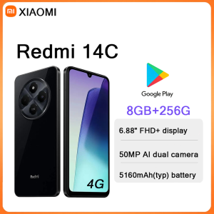 Redmi 14C 6.88" Screen 4G Smartphone 8GB+256GB 50MP Dual Camera 5160mAh Battery Type-C 2026 New Arrival Mobile Phone