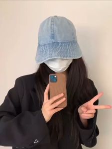 หมวกยีนส์บักเก็ต หมวกปีกกว้างพับได้ มีเชือกปรับขนาด หมวกกันแดดแฟชั่นผู้หญิง 34