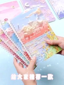 A5 Oil Painting Coil Notebook Spiral Landscape aesthetic notepad Student Office school supplies