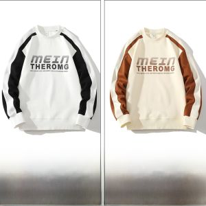 ROMON | Romon Mens Long Sleeve Round Neck Printed Sweatshirt Fashionable Base Layer Top Casual Comfortable Polyester T-Shirt