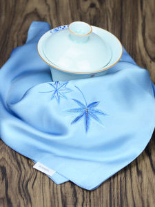 Handmade Silk Handkerchief Embroidered Floral Design Ancient Style Small Square Scarf Fashionable Accessory for Men And Women