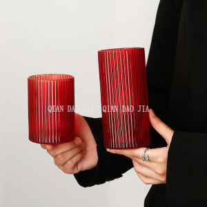 INS Style Vintage Retro Simple Home Fancy Glass Vertical Stripe Cup Water Cup Cold Drink Milk Juice Cup