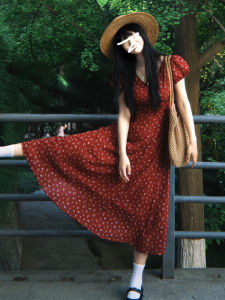 Homecore | Very Beautiful Red Floral Summer Dress