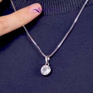 MEILYN Liontin Wanita Permata Baris Perhiasan Lapis Emas Perak 18K All Series