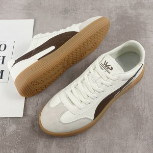 Casual Wearable Mens Shoes Autumn Season Versatile Low Rubber Outsole Breathable round Toe Fashionable Stitching Elements