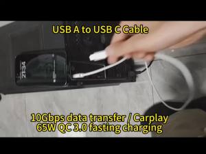 65W USB A to USB C Cable Data Sync 10Gbps 3.1A Fast Charge For iPhone 17/16/15 Pro Max For iPad Air/Pro Android Auto Carplay