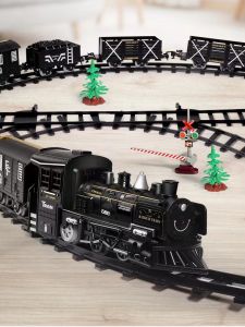 Artificial High-Speed Rail Parking Lot Childrens Long Electric Train Suit Track Alloy Steam Train Model Toy