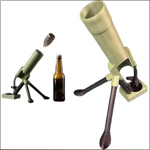 Beer Bottle Mortar Bottle Opener 51mm Mortar Beer Bottle Opener Heavy-duty Tactical Cap Launcher Hands-free Push Down Opener