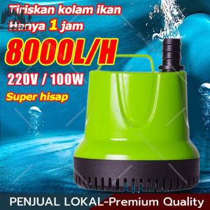 【Tiriskan Kolam Ikan Hanya 1 Jam】8000L/H Daya Hisap Tinggi 25W/50W/80W/100W Pompa Air Celup Aquarium Kolam Ikan Submersible Water Pump