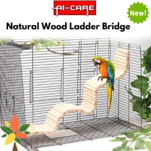 Bird Toy Accessories Birds Toys Climbing Bridge Wood Ladder & Hamster Fence Habitat Decoration