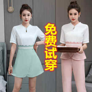 Váy Làm Đẹp Kiểu Trung Quốc Cho Nữ Bộ Đồ Làm Việc Bùa May Mắn Cho Kỹ Thuật Viên Tắm Chân Trang Phục Nghệ Thuật Trà