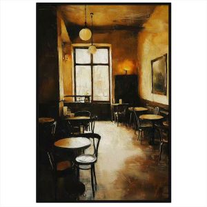 Tranh decor quán cafe. Tranh treo tường dán tường sơn dầu canvas trang trí. CGI-2094