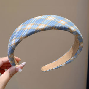 Plaid Fabric Wide-Band Headband