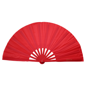 High-End Double-Sided Loud Fan Tai Chi Red Kung Fu Fan Bamboo Bone Plastic Bone Children Adults Dance Martial Arts