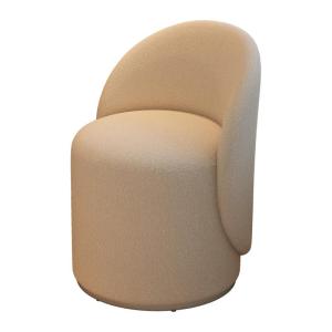 Elegant Rotating Makeup Stool for Girls Bedroom Creamy Style Luxury Simple Design Flocking Surface Treatment Non-Slip Pattern