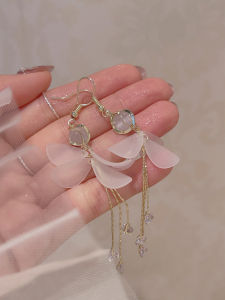 Elegant Long Tassel Earrings Womens Holiday Style Floral Alloy Jewelry Sweet Fresh out Fashion Ear Cuff Petal Drop Earrings