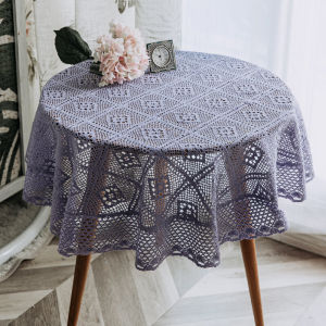 INS Pastoral Style Mori Braided Imitation Crochet Hollow Circle Tablecloth Dining Table Cover Towel Tablecloth Photo Background