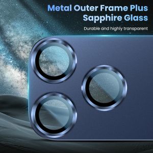 For IPhone 17Pro Max Camera Lens Protector Metal Aluminum Alloy Tempered Glass Camera Screen ProtectorDeep Blue Titanium